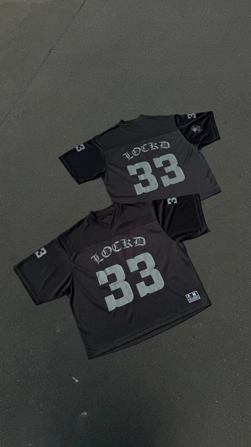 Maillot oversize noir LOCKD – jersey football streetwear 33